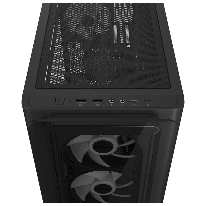 ASUS 90DC00K0-B19010 A23 PLUS TG Case PC Micro Tower con 4 Ventole ARGB Preinstallate e Pannello in Vetro Temperato colore Nero