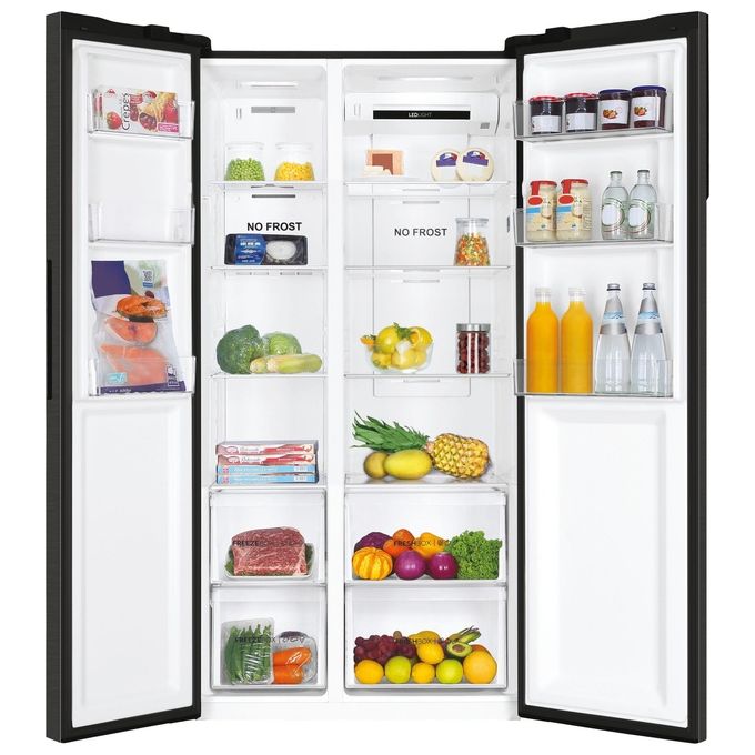 Haier HSR3918ENPB Serie 3 Frigorifero Side by Side 528 L 177,5 cm Classe E 38 dB No Frost Multi Air Flow colore Nero