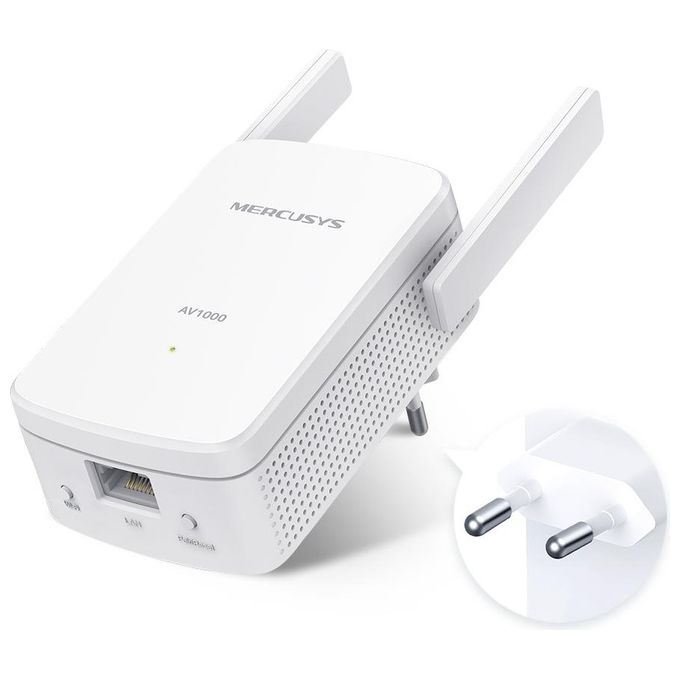 Mercusys MP510 KIT Powerline AV1000 HomePlug AV2 Wi-Fi N300 Gigabit Ethernet 2 Antenne Esterne 1000 Mbit-s colore Bianco