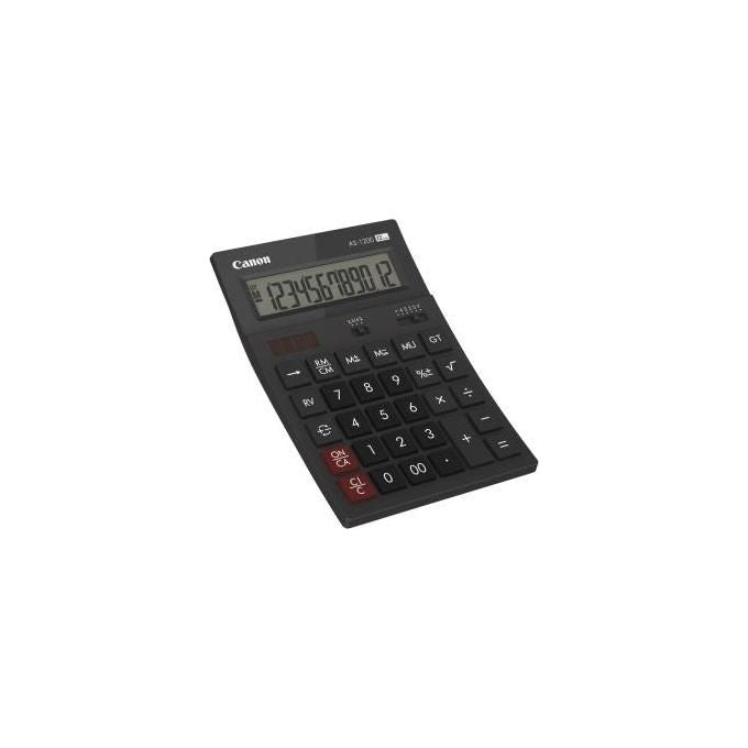 Canon Calcolatrice AS-1200 con Display LCD Compatta e Leggera per Uso Ufficio con Alimentazione a Batteria e Solare