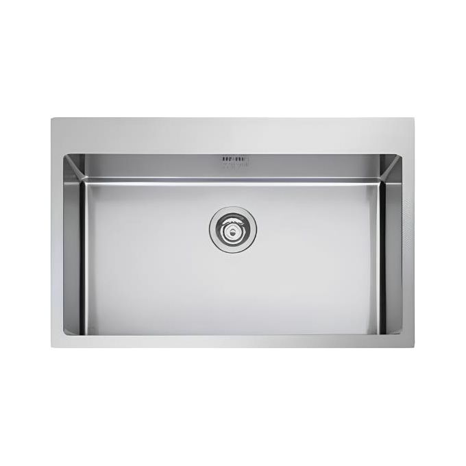 Apell SZ76FBC Lavello da Incasso 1 Vasca Rettangolare con Fascia Miscelatore Acciaio Inox Spazzolato R15 76x50 cm colore Acciaio Inox