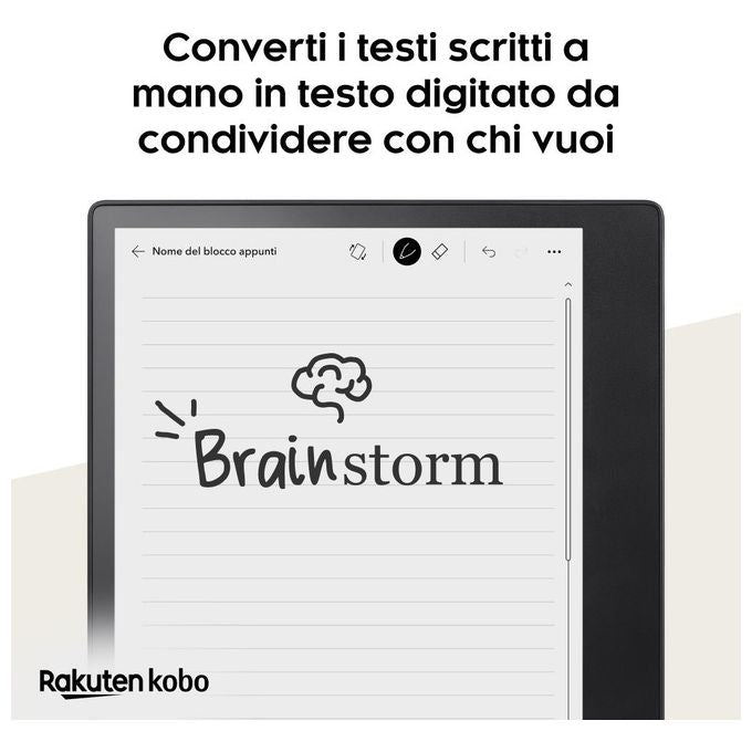 Kobo N605-KU-BK-K-BU Elipsa 2E eReader Touch 10,3'' E Ink 32 GB Wi-Fi Bluetooth Stylus 2 inclusa colore Nero