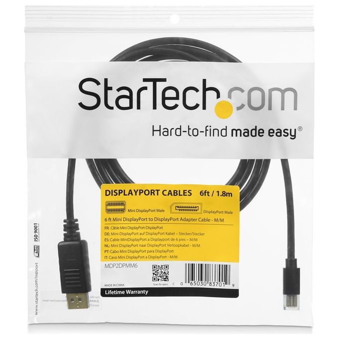 StarTech Cavo adattatore Mini DisplayPort a DisplayPort 1,8 m - M-M