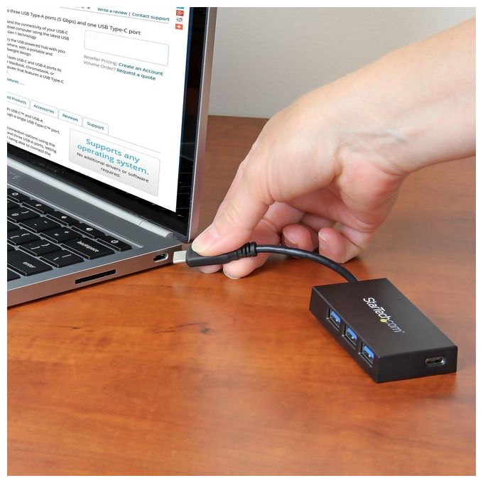 Startech hub portatile usb 3.1 gen 1 a 4 porte - usb-c a 3 usb-a e 1 usb-c