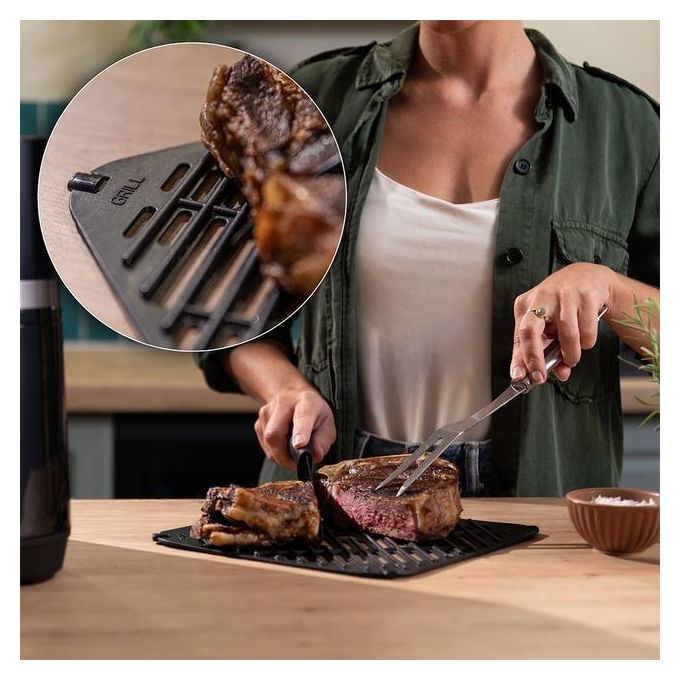 Cecotec 100501 CecofryandGrill Duoheat 8000 Friggitrice ad aria 8 L 2200W 8 Programmi Display Touch colore Nero