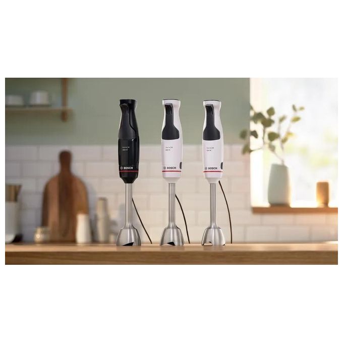 Bosch MSM4W221 Serie 4 Frullatore ad immersione 600 W 12 velocita' con tritatutto e bicchiere graduato 0.6 L colore Bianco