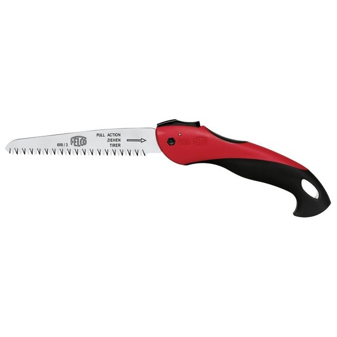 FELCO FELCO600 Segaccio Pieghevole Lama 160 mm Acciaio Temprato e Cromato per Destrimani e Mancini colore Nero Rosso