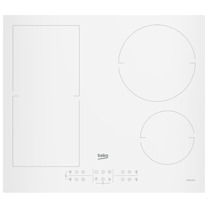 Beko 01302909 HII64200FMTW Piano cottura a Induzione 60 cm 4 Zone con Sezione IndyFlex colore Bianco