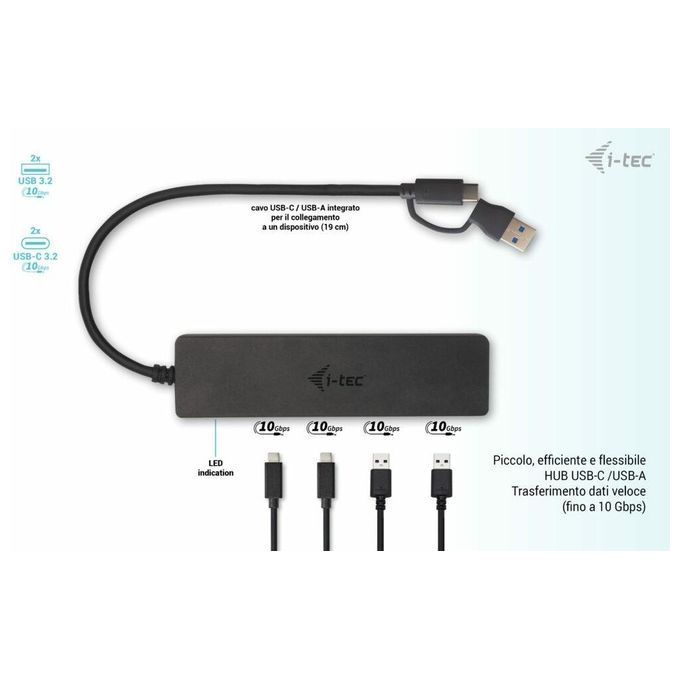 I-Tec Metal Usb-C Hub 2x Uusb 3.0 + 2x Usb-C