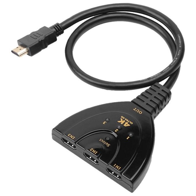 Techly 360042 Switch Hdmi 3x1 Pigtail 4K Nero