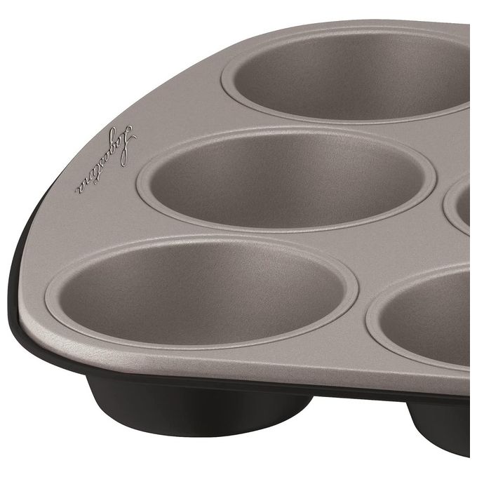 Lagostina Gustosa Stampo 12 Muffin in Acciaio Antiaderente per Forno Nero 38x27cm