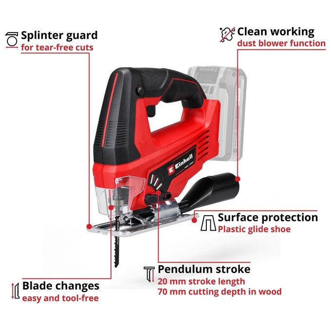 Einhell Seghetto Alternativo Tc-Js 18 Li (Batteria Non Inclusa)