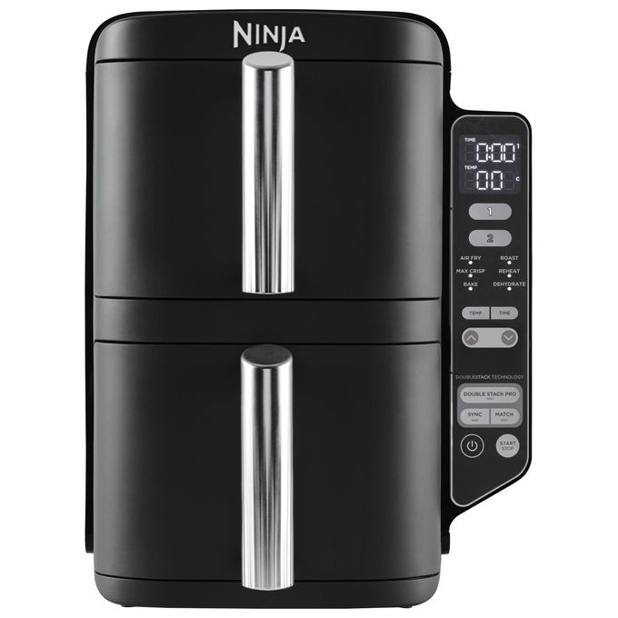 Ninja SL300EU Double Stack Friggitrice ad aria 7.6 L 2470W 6 Funzioni 2 Cestelli 4 Livelli di Cottura colore Nero