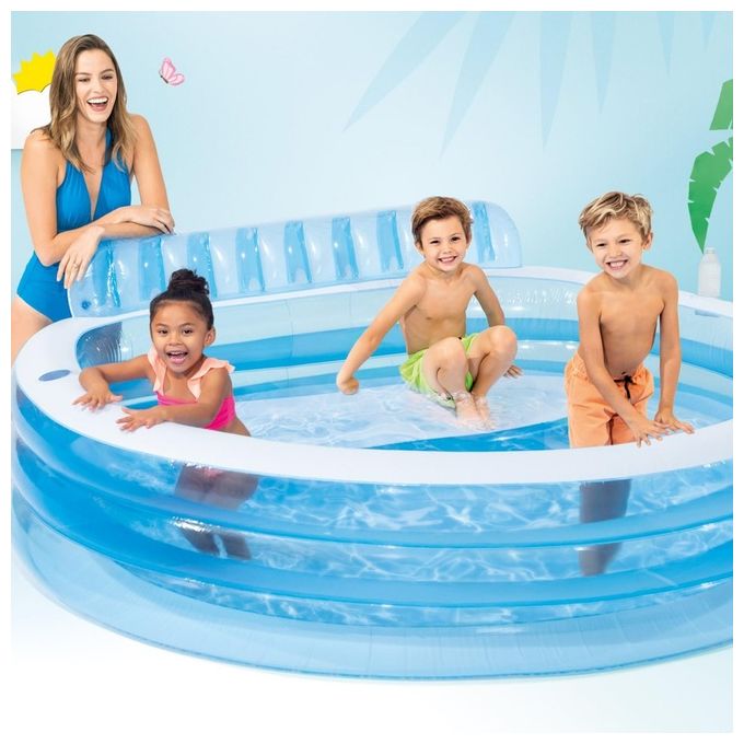 Intex Swim Center Family Lounge Pool Rotonda 229 x 218 x 76 cm per bambini dai 3 anni in su