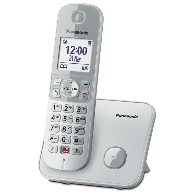 Panasonic KX-TG6851JTS Telefono Cordless DECT Display 1.8'' Vivavoce Blocco Chiamate ID Chiamante Modalita' Eco colore Argento