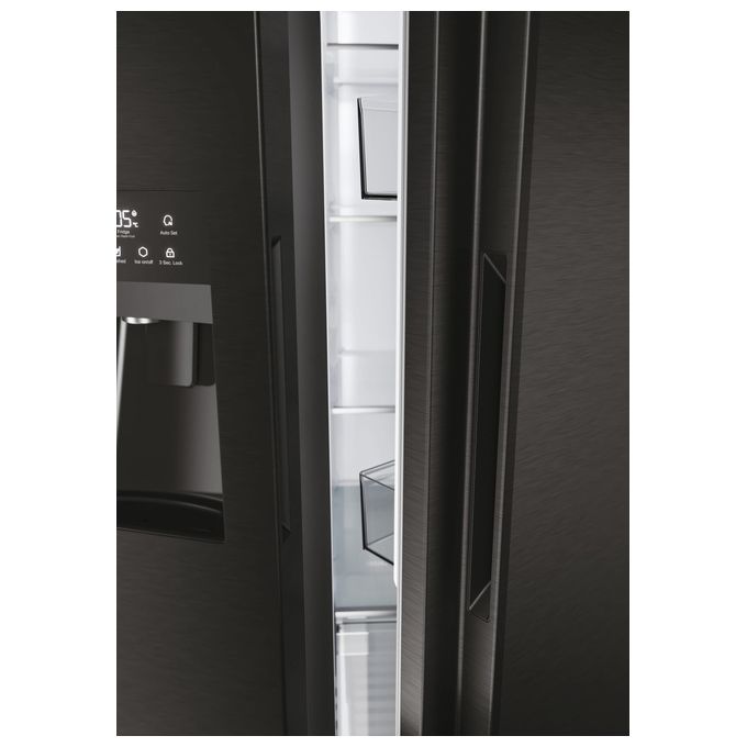 Haier HSR5918DIPB SBS 90 Serie 5 Frigorifero Americano Side by Side 511 L 177 cm Classe D 40 dB No Frost Dispenser Acqua e Ghiaccio colore Nero