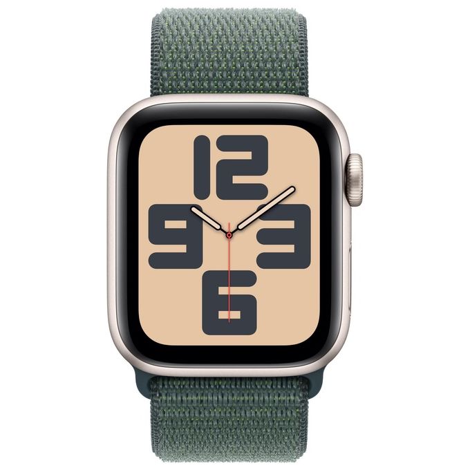 Apple MXGH3QL-A Apple Watch SE Smartwatch GPS + Cellular 40 mm con Cassa in Alluminio Starlight e Cinturino Sport Loop colore Verde Lago