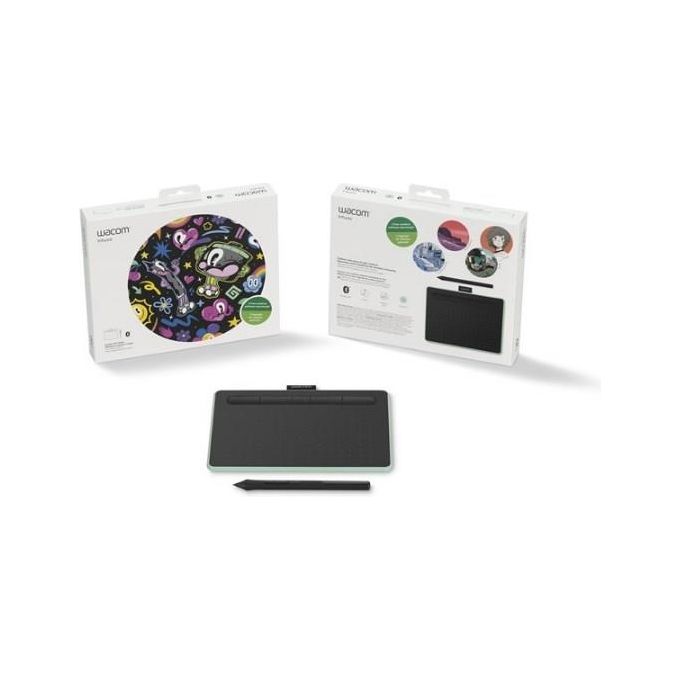 Wacom CTL-4100WLE-S Tavoletta Grafica Intuos S 152x95mm Usb-Bluetooth Verde-Nero