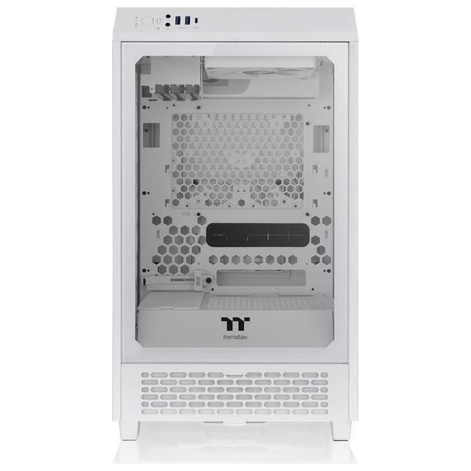 Thermaltake CA-1X9-00S6WN-00 The Tower 200 Case PC Mini Tower Mini-ITX con Pannello in Vetro Temperato e Supporto GPU fino a 38 cm colore Bianco