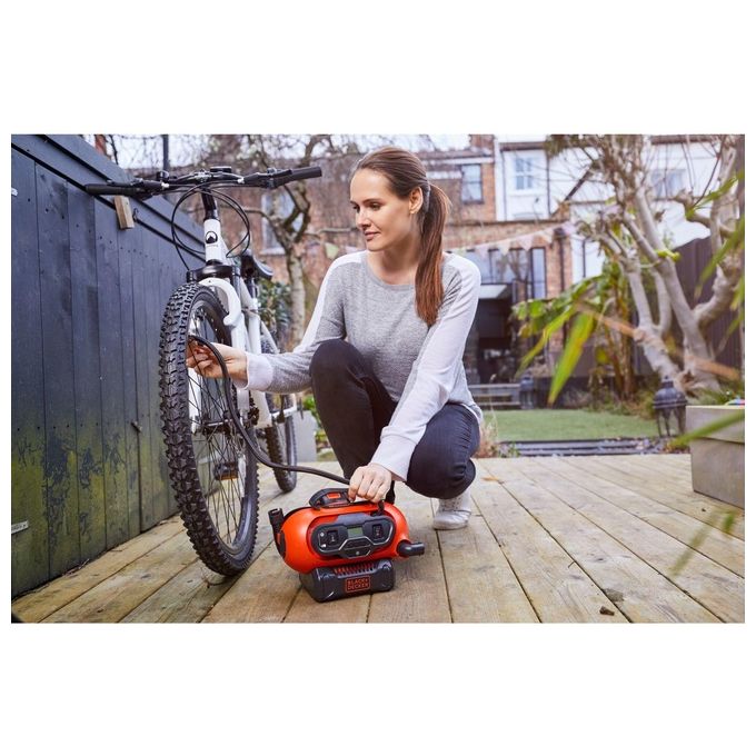Black+decker compressore portatile 11 bar doppia alimentazione 230 12 v con accessori gonfiaggio