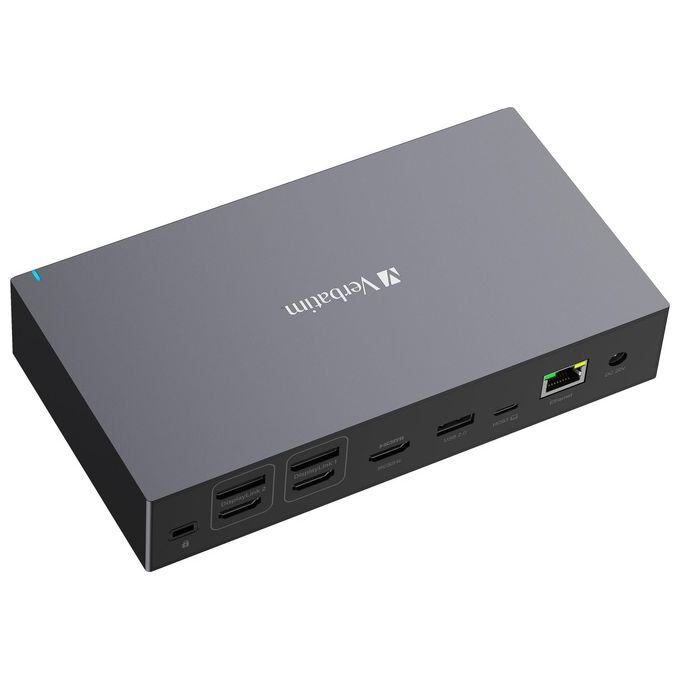 Verbatim 32172 CDS-17 Stazione di Docking USB-C 17 Porte HDMI 8K USB 10 Gbit-s RJ45 Gigabit SD microSD Alimentazione 100W colore Nero Grigio