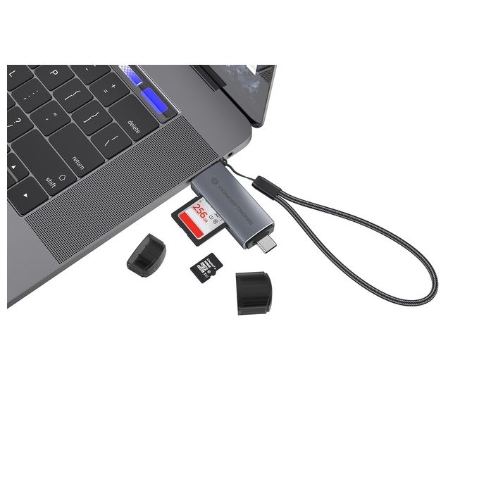 Conceptronic BIAN05G Lettore di Schede USB 3.2 Gen 1 Type-A-Type-C Grigio