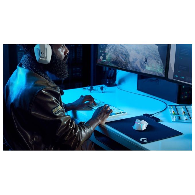 Logitech G 910-006172 G502 X PLUS Mouse Gaming Wireless 25600 DPI 13 Tasti Programmabili Sensore HERO 25K Illuminazione RGB LIGHTSYNC colore Bianco
