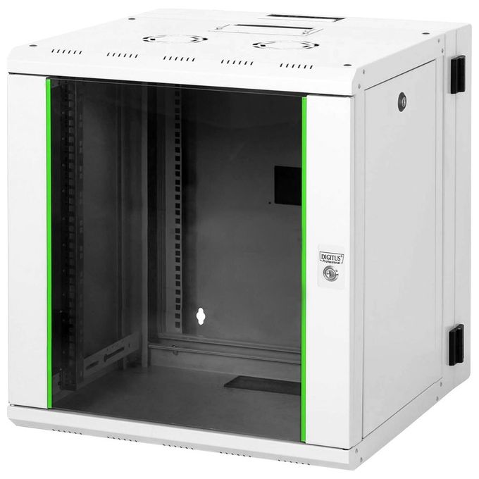 Digitus Armadio 12 Unita' Da Muro Linea Soho (A)600 X (L)600 X (P)610 Mm. Con Doppia Sezione Colore Grigio Chiaro Ral7035