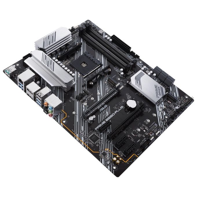 ASUS PRIME B550-PLUS, Scheda madre ATX AMD B550 (Ryzen AM4), PCIe 4.0, doppio M.2, 1 Gb Lan, HDMI, DP, SATA 6 Gbps, USB 3.2 Gen 2 Type-A e Type-C, Connettori Aura Sync RGB
