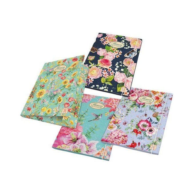 Pigna Confezione 6 Cartellette 3 Lembi Elastico Flower 24