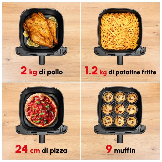 Moulinex EZ855HF0 Easy Fry Mega Friggitrice ad aria 7.5 L 2020 W 8 programmi Display LCD colore Grigio