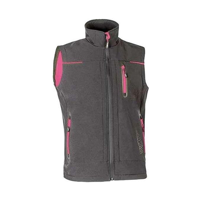 U-Power WFU188GF Universe Lady Gilet da Lavoro Softshell Smanicato Impermeabile Traspirante Antivento colore Grey Fucsia