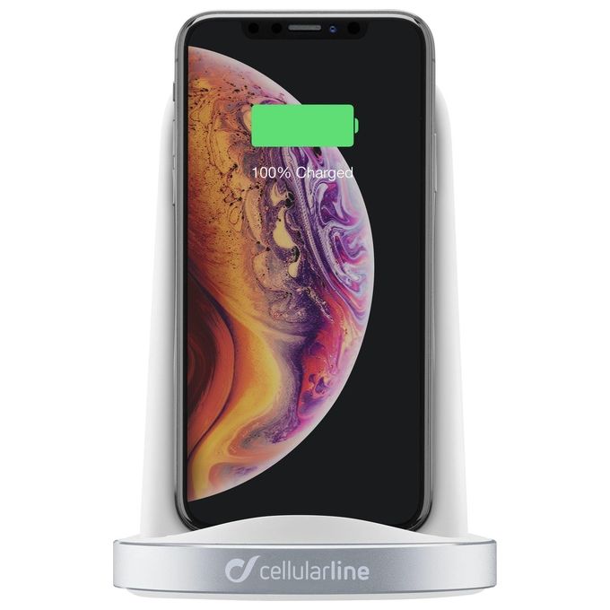 Cellular Line Wireless Fast Charger Stand KIT_ per iPhone X Bianco