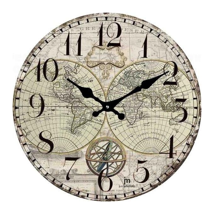 Lowell Orologio da Parete Old Style in Vetro Tondo 33,5cm Serigrafato