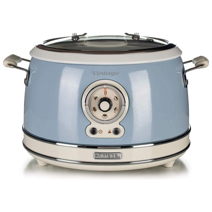 Ariete 2904 Vintage Cuociriso Elettrico e Slow Cooker 3,5 L 700W 5 funzioni ciotola in ceramica colore Celeste