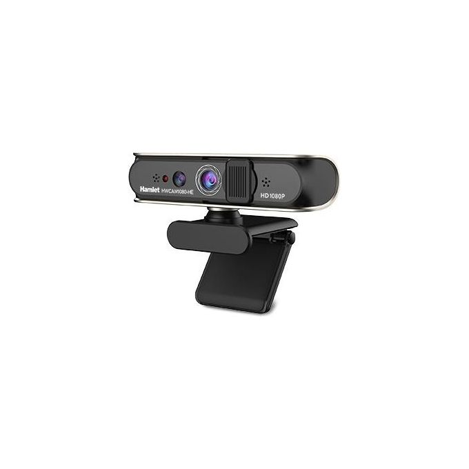 Hamlet HWCAM1080-HE Webcam Full HD 1080p 2 MP con Autofocus e Privacy Cover USB 2.0 colore Nero
