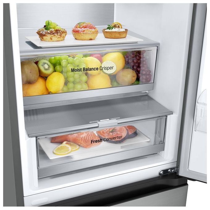 LG GBV5240DPY Frigorifero Combinato 387 L 203 cm Classe D 35 dB Total No Frost Fresh Converter (60x59.5x68.2 cm) colore Argento