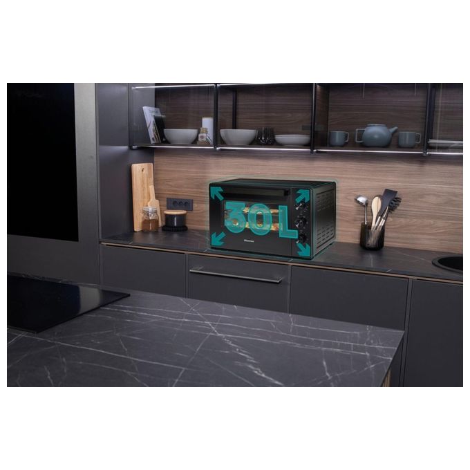 Hisense HOM30M Fornetto Elettrico 30 L 1600 W ventilato girarrosto 5 modalita' cottura colore Nero