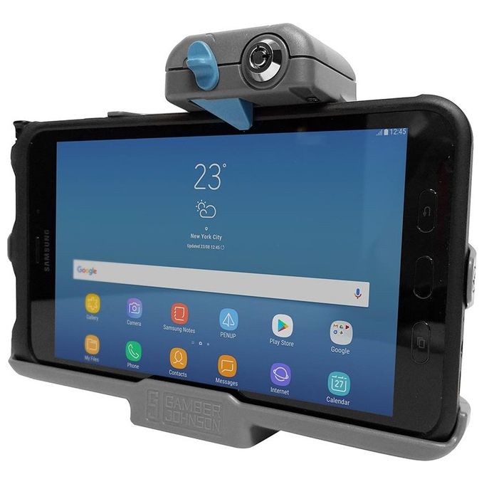Gamber-Johnson 7160-1029-00 Supporto attivo per Samsung Galaxy Tab Active2 con caricamento USB e montaggio VESA AMPS colore Nero Grigio