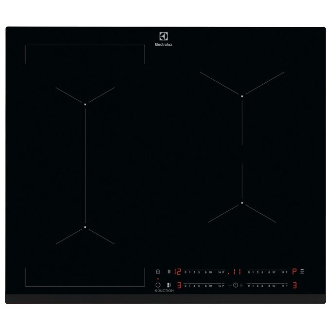 Electrolux, Piano Cottura a Induzione, 4 Fornelli, 59 cm, Vetroceramica Nero