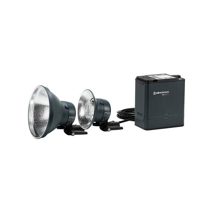 Elinchrom EL10310.1 ELB 500 TTL Dual To Go Kit Flash Portatile 2 Teste 500 Ws Batteria Rimovibile Controllo Remoto colore Nero