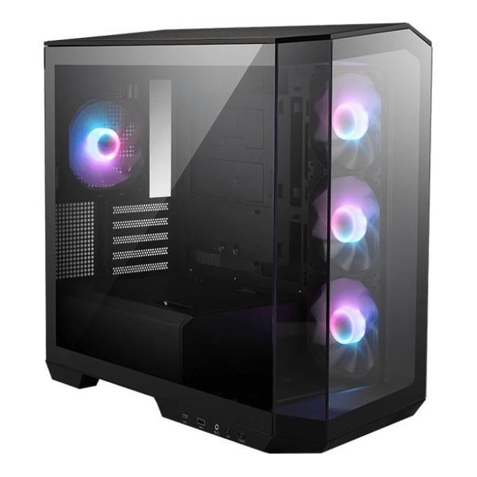 MSI 306-7G24R21-809 MAG PANO M100R PZ Case Micro Tower con Supporto Micro-ATX Mini-ITX 5 Slot Espansione 4 Ventole ARGB Preinstallate colore Nero