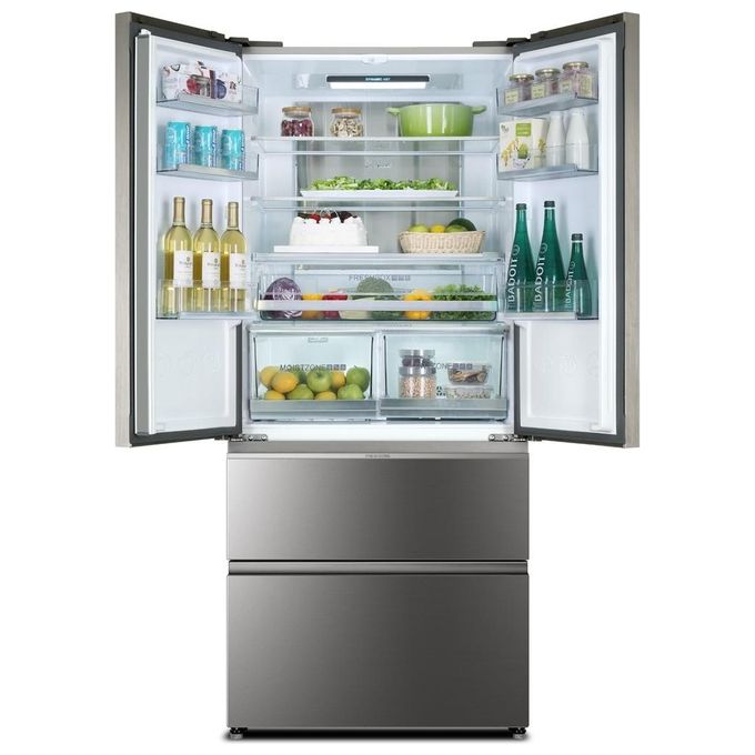 Haier HB18FGSAAA Serie 7 Frigorifero French Door 539 L 190 cm Classe E 37 dB Total No Frost My Zone Plus (190x83x66,9 cm) colore Titanio