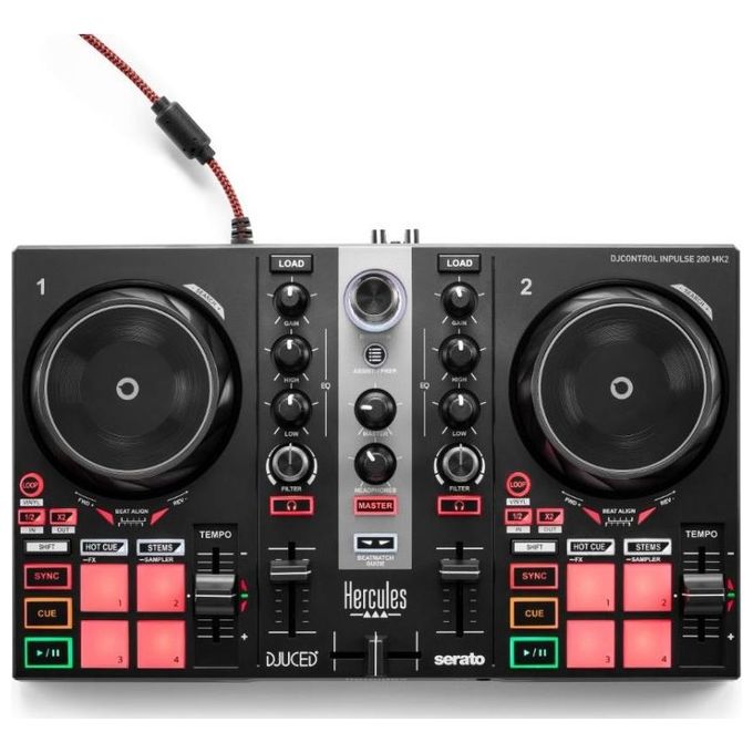 Hercules INPULSE200MK2 DJControl Inpulse 200 MK2 Controller DJ USB MIDI 2 Canali 8 Pad Serato DJ Lite DJUCED