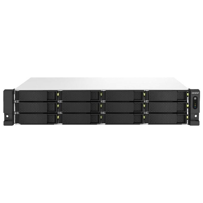 QNAP TS-1264U-RP-8G TS-1264U-RP NAS 12 bay Intel Celeron 8 GB DDR4 2U 2 porte 2.5GbE HDMI 4K slot PCIe colore Alluminio Nero
