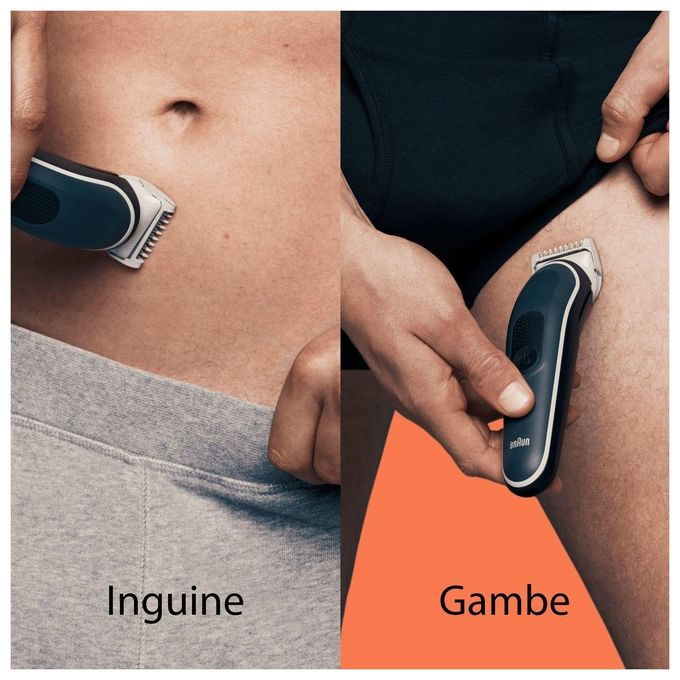 Braun BG5340 Serie 5 Depilatore Corpo Uomo SkinShield uso bagnato e secco autonomia 100 min colore Nero Grigio