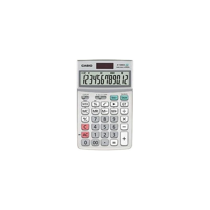 Casio Calcolatrice JF-120 ECO con display LCD alimentata a batteria solare e CR2032 con dimensioni 107 x 173 x 26.3 mm e peso 155 g