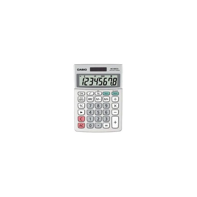 Casio Calcolatrice MS-88 Eco Display LCD Compatta con Gestione Energetica CR2032 e Dimensioni di 103 x 145 x 30.7 mm