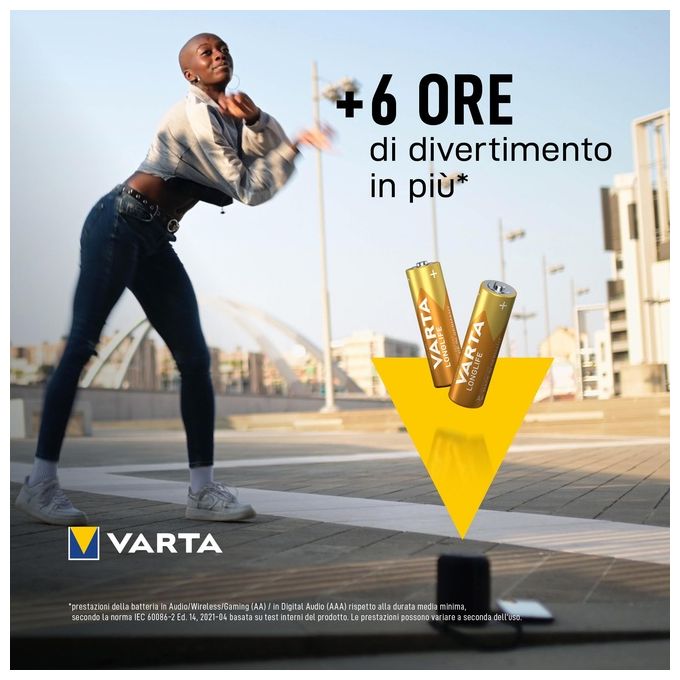 Varta 4106 Batterie Alkali Mignon Stilo 4 Pezzi