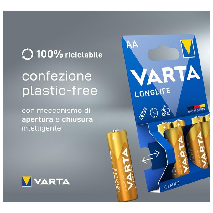 Varta 4106 Batterie Alkali Mignon Stilo 4 Pezzi